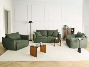 Beliani Sofa dla 3 osób Kunes Zielony 4