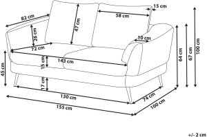 Beliani Sofa dla 2 osób KJAER Boucle Jasnobeżowy 3