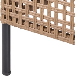 Beliani Sofa ogrodowa w kształcie U dla 6 osób Omegana Modułowy Technorattan Jasnobeżowy 11
