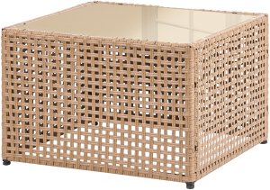 Beliani Sofa ogrodowa w kształcie U dla 6 osób Omegana Modułowy Technorattan Jasnobeżowy 4