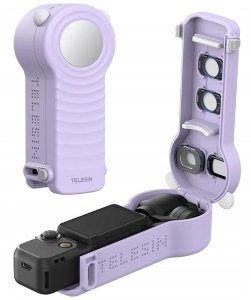 Pokrowiec Telesin Sztywne etui ochronne obudowa futerał PC + smycz / / do Dji Osmo Pocket 4 / S6-fms-29pu-tdj / fioletowy (SB11905) 5