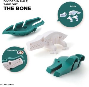 Figurka HalfToys Zabawki magnetyczne 3D dla dzieci safari hipopotam i krokodyl - Half Toys 3+ Edukamp (HT-00010) 8