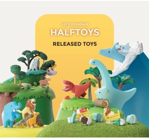 Figurka HalfToys Figurki magnetyczne dinozaury 3D Ankylo i Para - Half Toys 3+ Edukamp (HT-0007) 4