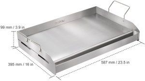 BBQ Płyta grillowa na kuchenkę 60x40 cm stalowa non stick na 2 palniki 2