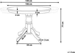 Beliani Stół do jadalni rozkładany AKRON Jesion brązowy 106/150 cm 106 cm Drewno (637753 Bel) 3