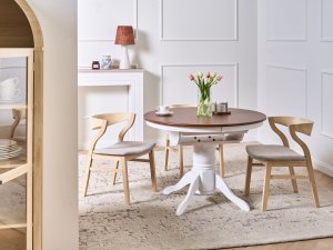 Beliani Stół do jadalni rozkładany AKRON Jesion brązowy 106/150 cm 106 cm Drewno (637753 Bel) 4