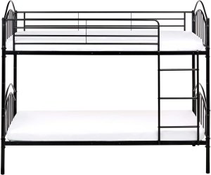 Beliani Łóżko piętrowe Metal Chartres 90 x 200 cm czarny (610076 Bel) 5