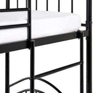 Beliani Łóżko piętrowe Metal Chartres 90 x 200 cm czarny (610076 Bel) 8