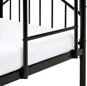 Beliani Łóżko piętrowe Metal Chartres 90 x 200 cm czarny (610076 Bel) 9