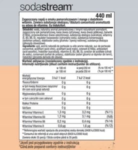Sodastream Syropy do Saturatora Bez Cukru Elderflower + Pomarańcza Mango 12