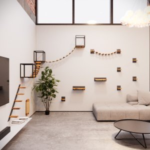 QLS Kociostrada Loft XXL dla kota ścienna i sufitowa mostki drapak hamak meble (11163) 6