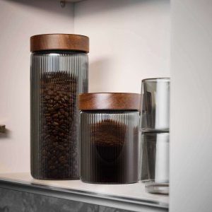 Gefu Pojemnik szklany na produkty sypkie 700 ml smoke grey Gefu Bokaro 4