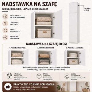 Topeshop Szafa Malwa SZ50 biały (M-MP-SZ-MAL-SZ50-BIA) 4