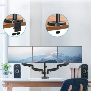 Triadyn Uchwyt biurkowy AdaptTriMount na trzy monitory 17-32" ergonomiczny regulowany obrotowy TRD-BLK-A3AL 3