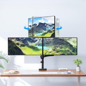 Triadyn Uchwyt biurkowy TriHighFlexMount na trzy monitory 13-32" ergonomiczny regulowany obrotowy TRD-BLK-Hi3AL 8