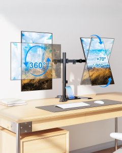 Triadyn Uchwyt biurkowy na 2 monitory 14" - 32" DuoBase Plus (TRD-BLK-2STP) 8
