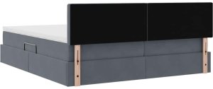 WaszeMeble Łóżko tapicerowane 100X200 szare z pojemnikiem z materacem do sypialni 12