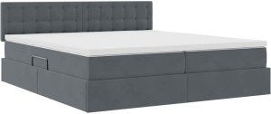 WaszeMeble Łóżko tapicerowane 100X200 szare z pojemnikiem z materacem do sypialni 5