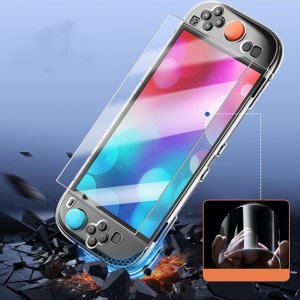 Strado-Tech Szkło hartowane do Nintendo Switch Oled Zestaw, ochrona ekranu 9H, pełne pokrycie, oleofobowe 15