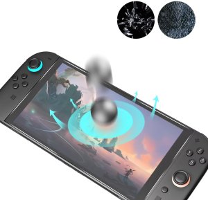 Strado-Tech Szkło hartowane do Nintendo Switch Oled Zestaw, ochrona ekranu 9H, pełne pokrycie, oleofobowe 2