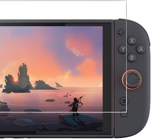 Strado-Tech Szkło hartowane do Nintendo Switch Oled Zestaw, ochrona ekranu 9H, pełne pokrycie, oleofobowe 3