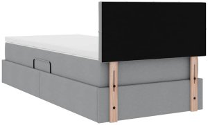 Mebel Elite Łóżko tapicerowane 90X190 szare z materacem z pojemnikiem jednoosobowe 12