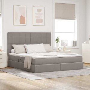 Mebel Elite Łóżko tapicerowane 180X200 szare dwuosobowe ze stelażem z pojemnikiem 2