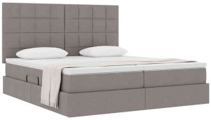 Mebel Elite Łóżko tapicerowane 180X200 szare dwuosobowe ze stelażem z pojemnikiem 3