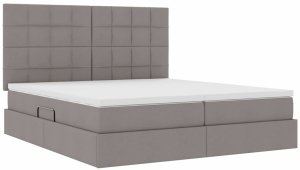 Mebel Elite Łóżko tapicerowane 180X200 szare dwuosobowe ze stelażem z pojemnikiem 5