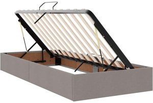 Mebel Elite Łóżko tapicerowane 180X200 szare dwuosobowe ze stelażem z pojemnikiem 6