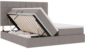 Mebel Elite Łóżko tapicerowane 180X200 szare dwuosobowe ze stelażem z pojemnikiem 7