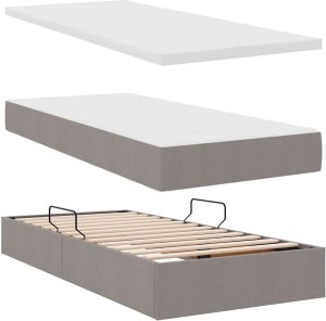 Mebel Elite Łóżko tapicerowane 180X200 szare dwuosobowe ze stelażem z pojemnikiem 8