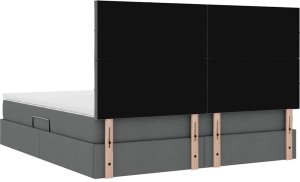 Mebel Elite Łóżko tapicerowane 180X200 szare dwuosobowe z pojemnikiem z materacem 11