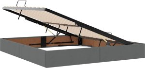 Mebel Elite Łóżko tapicerowane 180X200 szare dwuosobowe z pojemnikiem z materacem 6