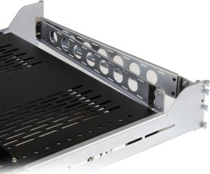 StarTech .Com 2HE wysuwana wentylowana półka do szafy serwerowej 19-calowej z prowadnicą kabli / z regulowaną głębokością montażu do 56,7 kg - Rack - półka - czarny - 2U - dla P/N: RK1233BKM, RK2433BKM, RK2537BKM, RK3236BKF, RK4236BKB, RK4242BK24, RK4242B 3