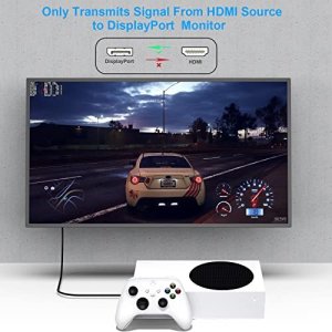 Kabel Benfei HDMI do DisplayPort 4K@60Hz, 2K@144Hz, 1080P@165Hz jednokierunkowy 1,8 M szary 4