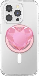 PopSockets Popsockets Crystal Heart Grip MagSafe    uchwyt i podstawka do telefonu różowy 3
