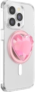 PopSockets Popsockets Crystal Heart Grip MagSafe    uchwyt i podstawka do telefonu różowy 5