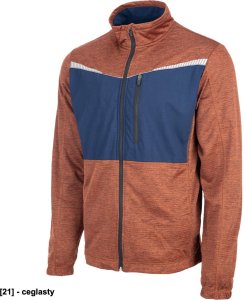 CERVA Sweter męski STIRLING STRETCH, lekki z suwakiem, kieszeń napiersiowa, odblaskowe elementy, warstwa pośrednia - ceglasty 2XL 2