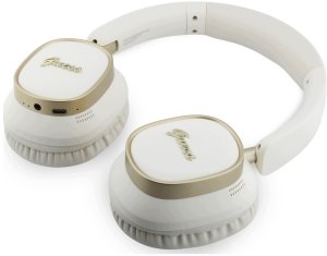 Słuchawki Guess Nauszne Bluetooth ENC Rectangle Metal Script biały 3