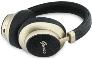 Słuchawki Guess Nauszne Bluetooth ENC 4G Gold Script Metal czarny 3