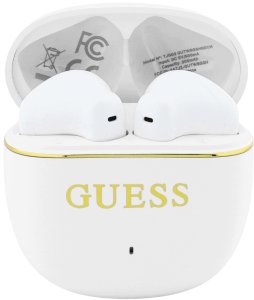 Słuchawki Guess TWS Glossy Gold Line Classic biały 4