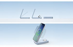 Ładowarka Ugreen Indukcyjna 3w1 W757 MagFlow, Qi2 25W (szara) (65901) 4