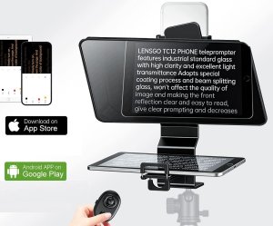 LensGo Teleprompter Prompter 12,9"" Bluetooth Telefon Tablet Vlog HD / / Tc12p (SB11916) 8