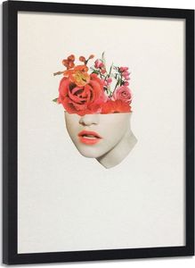 Feeby Obraz w ramie czarnej, Kolaż czerwone kwiaty 40x60 1