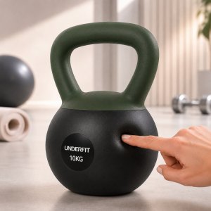 Kettlebell UNDERFIT Kettlebells Soft 10 kg - Tactical Green 15