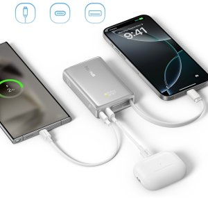 Baseus Powerbank PicoGo 10000mAh 45W z wyświetlaczem cyfrowym z wbudowanym kablem USB-C - tytanowy 8