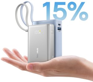 Baseus Powerbank PicoGo 10000mAh 45W z wyświetlaczem cyfrowym z wbudowanym kablem USB-C - tytanowy 9