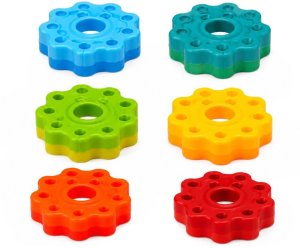 LeanToys Piramida Obrotowa Wieża Sorter Układanka Tęczowa 36cm 6 El. EDUKAMP (20242) 4