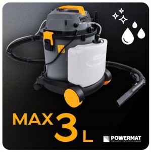 Odkurzacz przemysłowy Powermat 20L 2000W do kurzu wody tapicerki 4 końcówki 2 rury 3L 14